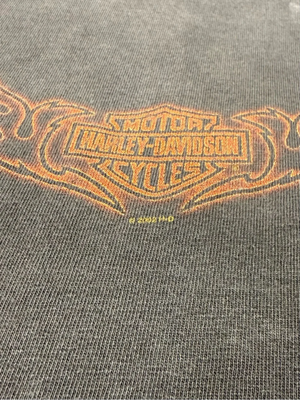 Vintage 2002 Harley Davidson Rare Side Print Tribal Flame Faded Y2K - Picture 5 of 12